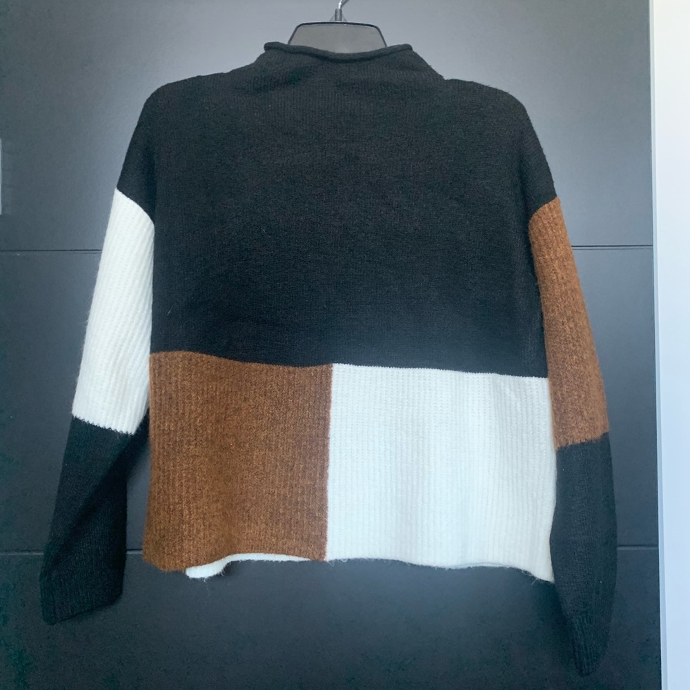 Vici Collection color block mock neck sweater